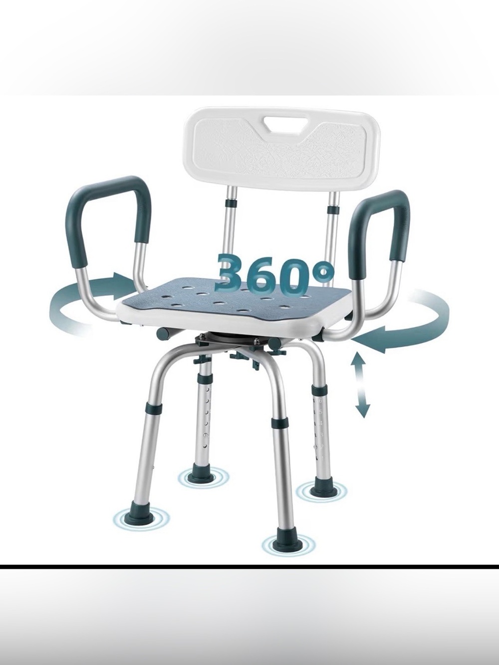 Swive Shower Chair with Arms and Back